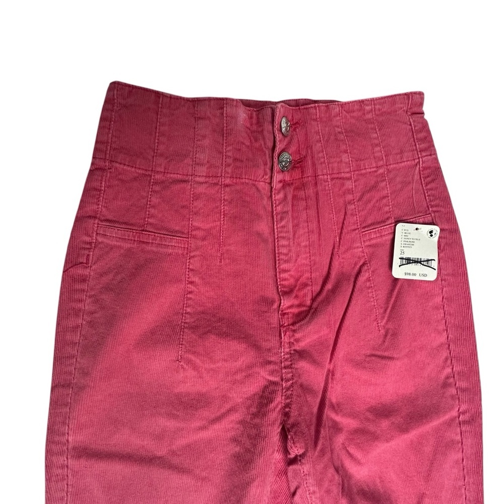 NWT Free People We The Free Jayde Cord Flare Jeans pink rose 25 - Picture 7 of 15